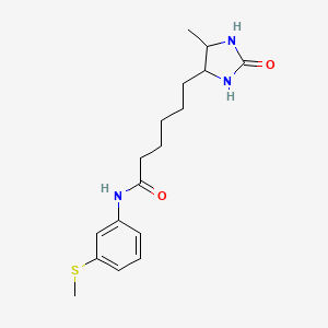 molecular formula C17H25N3O2S B4331781 6-(5-methyl-2-oxoimidazolidin-4-yl)-N-[3-(methylthio)phenyl]hexanamide 