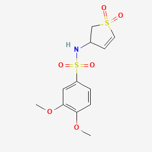 molecular formula C12H15NO6S2 B4331800 N-(1,1-dioxido-2,3-dihydro-3-thienyl)-3,4-dimethoxybenzenesulfonamide 