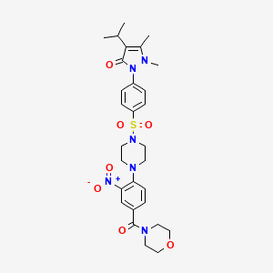 molecular formula C29H36N6O7S B4331819 4-isopropyl-1,5-dimethyl-2-[4-({4-[4-(morpholin-4-ylcarbonyl)-2-nitrophenyl]piperazin-1-yl}sulfonyl)phenyl]-1,2-dihydro-3H-pyrazol-3-one 