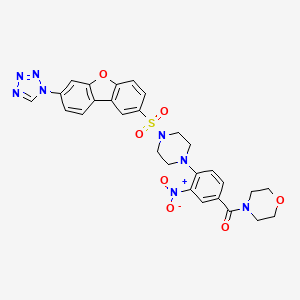 molecular formula C28H26N8O7S B4331824 4-[3-nitro-4-(4-{[7-(1H-tetrazol-1-yl)dibenzo[b,d]furan-2-yl]sulfonyl}piperazin-1-yl)benzoyl]morpholine 
