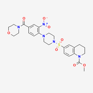 molecular formula C26H31N5O8S B4331832 methyl 6-({4-[4-(morpholin-4-ylcarbonyl)-2-nitrophenyl]piperazin-1-yl}sulfonyl)-3,4-dihydroquinoline-1(2H)-carboxylate 