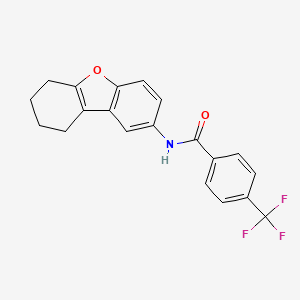 molecular formula C20H16F3NO2 B4331835 N-(6,7,8,9-tetrahydrodibenzo[b,d]furan-2-yl)-4-(trifluoromethyl)benzamide 
