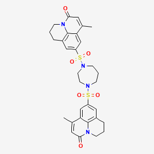 molecular formula C31H34N4O6S2 B4331878 9,9'-(1,4-diazepane-1,4-diyldisulfonyl)bis(7-methyl-2,3-dihydro-1H,5H-pyrido[3,2,1-ij]quinolin-5-one) 