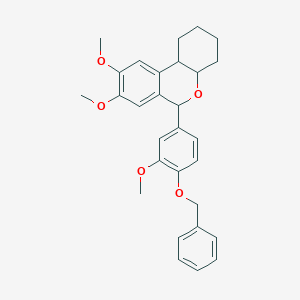 molecular formula C29H32O5 B4331887 6-[4-(benzyloxy)-3-methoxyphenyl]-8,9-dimethoxy-2,3,4,4a,6,10b-hexahydro-1H-benzo[c]chromene 