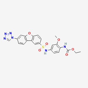 ethyl [2-methoxy-4-({[7-(1H-tetrazol-1-yl)dibenzo[b,d]furan-2-yl]sulfonyl}amino)phenyl]carbamate