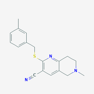 molecular formula C18H19N3S B433191 6-Methyl-2-[(3-methylbenzyl)sulfanyl]-5,6,7,8-tetrahydro[1,6]naphthyridine-3-carbonitrile CAS No. 340817-43-8