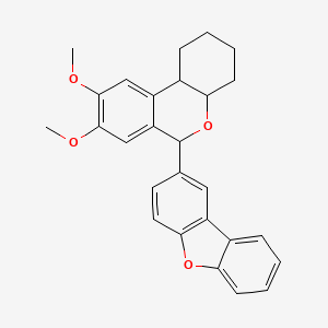 molecular formula C27H26O4 B4331913 6-dibenzo[b,d]furan-2-yl-8,9-dimethoxy-2,3,4,4a,6,10b-hexahydro-1H-benzo[c]chromene 