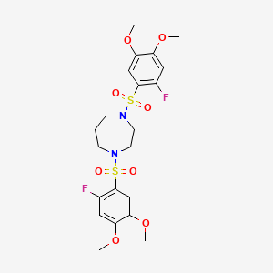 molecular formula C21H26F2N2O8S2 B4331928 1,4-bis[(2-fluoro-4,5-dimethoxyphenyl)sulfonyl]-1,4-diazepane 