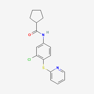 molecular formula C17H17ClN2OS B4331936 N-[3-chloro-4-(pyridin-2-ylthio)phenyl]cyclopentanecarboxamide 