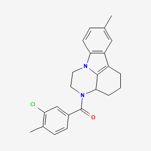 molecular formula C23H23ClN2O B4331943 3-(3-chloro-4-methylbenzoyl)-8-methyl-2,3,3a,4,5,6-hexahydro-1H-pyrazino[3,2,1-jk]carbazole 