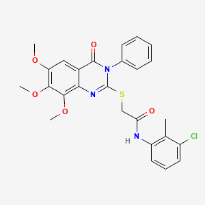 N-(3-chloro-2-methylphenyl)-2-[(6,7,8-trimethoxy-4-oxo-3-phenyl-3,4-dihydroquinazolin-2-yl)thio]acetamide