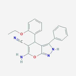molecular formula C21H18N4O2 B433197 6-Amino-4-(2-ethoxyphenyl)-3-phenyl-1,4-dihydropyrano[2,3-c]pyrazole-5-carbonitrile CAS No. 368434-71-3