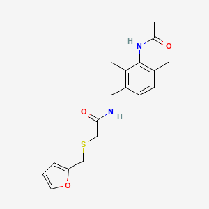 molecular formula C18H22N2O3S B4331996 N-[3-(acetylamino)-2,4-dimethylbenzyl]-2-[(2-furylmethyl)thio]acetamide 