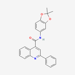 molecular formula C25H20N2O3 B4332019 N-(2,2-dimethyl-1,3-benzodioxol-5-yl)-2-phenylquinoline-4-carboxamide 