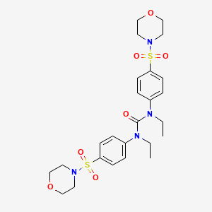 molecular formula C25H34N4O7S2 B4332038 N,N'-diethyl-N,N'-bis[4-(morpholin-4-ylsulfonyl)phenyl]urea 