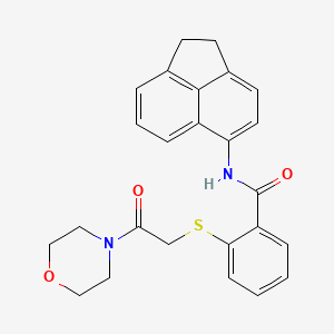 molecular formula C25H24N2O3S B4332046 N-(1,2-dihydroacenaphthylen-5-yl)-2-[(2-morpholin-4-yl-2-oxoethyl)thio]benzamide 
