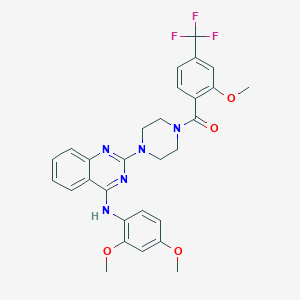 N-(2,4-dimethoxyphenyl)-2-{4-[2-methoxy-4-(trifluoromethyl)benzoyl]piperazin-1-yl}quinazolin-4-amine