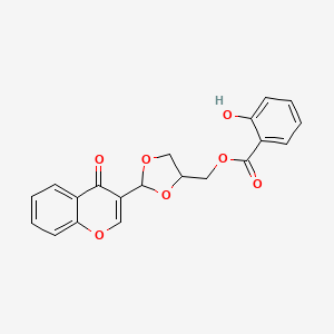 molecular formula C20H16O7 B4332088 [2-(4-oxo-4H-chromen-3-yl)-1,3-dioxolan-4-yl]methyl salicylate 