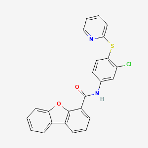 molecular formula C24H15ClN2O2S B4332093 N-[3-chloro-4-(pyridin-2-ylthio)phenyl]dibenzo[b,d]furan-4-carboxamide 