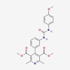 molecular formula C25H25N3O6 B4332099 dimethyl 4-[3-({[(4-methoxyphenyl)amino]carbonyl}amino)phenyl]-2,6-dimethylpyridine-3,5-dicarboxylate 