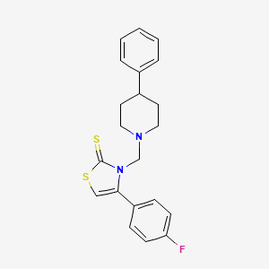 molecular formula C21H21FN2S2 B4332123 4-(4-fluorophenyl)-3-[(4-phenylpiperidin-1-yl)methyl]-1,3-thiazole-2(3H)-thione 