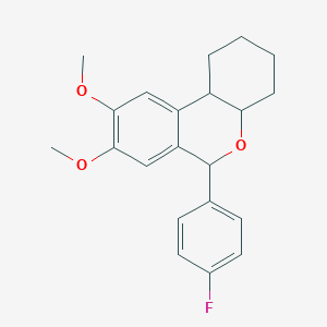 molecular formula C21H23FO3 B4332124 6-(4-fluorophenyl)-8,9-dimethoxy-2,3,4,4a,6,10b-hexahydro-1H-benzo[c]chromene 