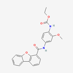 molecular formula C23H20N2O5 B4332145 ethyl {4-[(dibenzo[b,d]furan-4-ylcarbonyl)amino]-2-methoxyphenyl}carbamate 