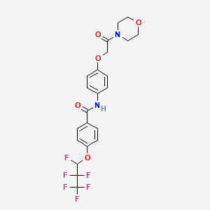 molecular formula C22H20F6N2O5 B4332155 4-(1,2,2,3,3,3-hexafluoropropoxy)-N-[4-(2-morpholin-4-yl-2-oxoethoxy)phenyl]benzamide 