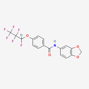 molecular formula C17H11F6NO4 B4332160 N-1,3-benzodioxol-5-yl-4-(1,2,2,3,3,3-hexafluoropropoxy)benzamide 