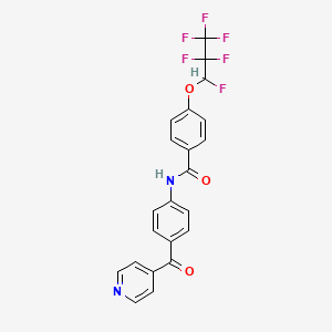 molecular formula C22H14F6N2O3 B4332162 4-(1,2,2,3,3,3-hexafluoropropoxy)-N-(4-isonicotinoylphenyl)benzamide 