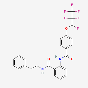 molecular formula C25H20F6N2O3 B4332167 2-{[4-(1,2,2,3,3,3-hexafluoropropoxy)benzoyl]amino}-N-(2-phenylethyl)benzamide 