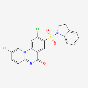 molecular formula C20H13Cl2N3O3S B4332180 2,9-dichloro-8-(2,3-dihydro-1H-indol-1-ylsulfonyl)-6H-pyrido[1,2-a]quinazolin-6-one 