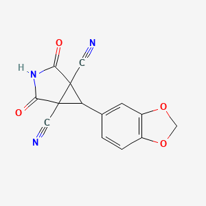 molecular formula C14H7N3O4 B4332192 6-(1,3-benzodioxol-5-yl)-2,4-dioxo-3-azabicyclo[3.1.0]hexane-1,5-dicarbonitrile 