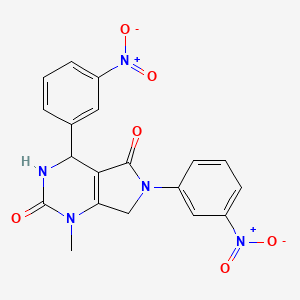 molecular formula C19H15N5O6 B4332218 1-methyl-4,6-bis(3-nitrophenyl)-3,4,6,7-tetrahydro-1H-pyrrolo[3,4-d]pyrimidine-2,5-dione 