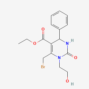 ethyl 6-(bromomethyl)-1-(2-hydroxyethyl)-2-oxo-4-phenyl-1,2,3,4-tetrahydropyrimidine-5-carboxylate