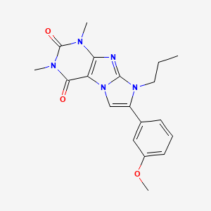molecular formula C19H21N5O3 B4332230 7-(3-methoxyphenyl)-1,3-dimethyl-8-propyl-1H-imidazo[2,1-f]purine-2,4(3H,8H)-dione 