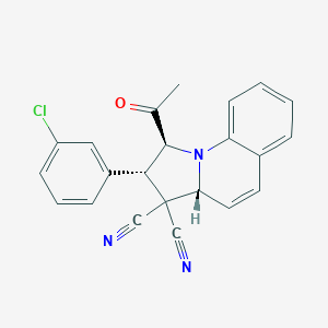 molecular formula C22H16ClN3O B433224 1-acetyl-2-(3-chlorophenyl)-1,2-dihydropyrrolo[1,2-a]quinoline-3,3(3aH)-dicarbonitrile CAS No. 957296-89-8