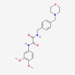 molecular formula C22H27N3O5 B4332270 N-(3,4-dimethoxyphenyl)-N'-[4-(morpholin-4-ylmethyl)benzyl]ethanediamide 