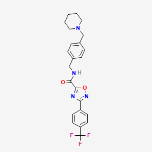 molecular formula C23H23F3N4O2 B4332318 N-[4-(piperidin-1-ylmethyl)benzyl]-3-[4-(trifluoromethyl)phenyl]-1,2,4-oxadiazole-5-carboxamide 