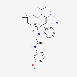 2-[2'-amino-3'-cyano-1'-(dimethylamino)-7',7'-dimethyl-2,5'-dioxo-5',6',7',8'-tetrahydro-1'H-spiro[indole-3,4'-quinolin]-1(2H)-yl]-N-(3-methoxyphenyl)acetamide