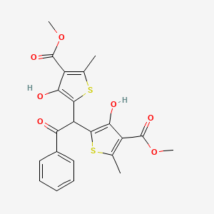 molecular formula C22H20O7S2 B4332360 dimethyl 5,5'-(2-oxo-2-phenylethane-1,1-diyl)bis(4-hydroxy-2-methylthiophene-3-carboxylate) 
