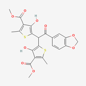 molecular formula C23H20O9S2 B4332372 dimethyl 5,5'-[2-(1,3-benzodioxol-5-yl)-2-oxoethane-1,1-diyl]bis(4-hydroxy-2-methylthiophene-3-carboxylate) CAS No. 893766-07-9