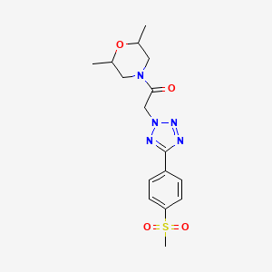 molecular formula C16H21N5O4S B4332385 2,6-dimethyl-4-({5-[4-(methylsulfonyl)phenyl]-2H-tetrazol-2-yl}acetyl)morpholine 