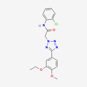 molecular formula C18H18ClN5O3 B4332395 N-(2-chlorophenyl)-2-[5-(3-ethoxy-4-methoxyphenyl)-2H-tetrazol-2-yl]acetamide 