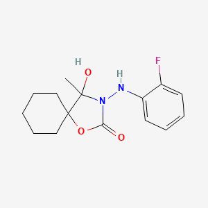 molecular formula C15H19FN2O3 B4332411 3-[(2-fluorophenyl)amino]-4-hydroxy-4-methyl-1-oxa-3-azaspiro[4.5]decan-2-one 