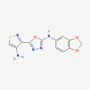 molecular formula C12H9N5O3S B4332448 5-(4-aminoisothiazol-3-yl)-N-1,3-benzodioxol-5-yl-1,3,4-oxadiazol-2-amine 