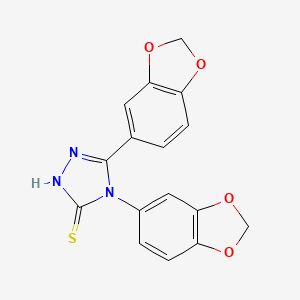 molecular formula C16H11N3O4S B4332459 4,5-bis(1,3-benzodioxol-5-yl)-4H-1,2,4-triazole-3-thiol 