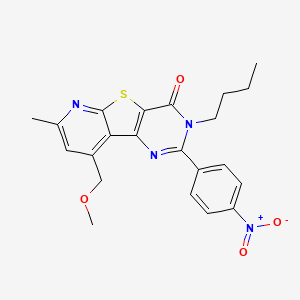 molecular formula C22H22N4O4S B4332500 3-butyl-9-(methoxymethyl)-7-methyl-2-(4-nitrophenyl)pyrido[3',2':4,5]thieno[3,2-d]pyrimidin-4(3H)-one 