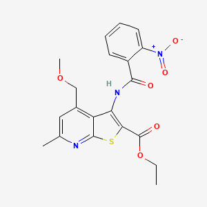 molecular formula C20H19N3O6S B4332503 ethyl 4-(methoxymethyl)-6-methyl-3-[(2-nitrobenzoyl)amino]thieno[2,3-b]pyridine-2-carboxylate 