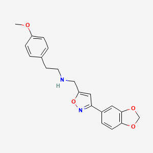 molecular formula C20H20N2O4 B4332565 N-{[3-(1,3-benzodioxol-5-yl)isoxazol-5-yl]methyl}-2-(4-methoxyphenyl)ethanamine 